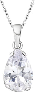 925 Sterling Silver Gemstone Necklace - Elegant Teardrop Pendant
