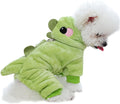 Dinosaur Dog Costume Small Hooded Winter Pajamas - Warm Plush Coat