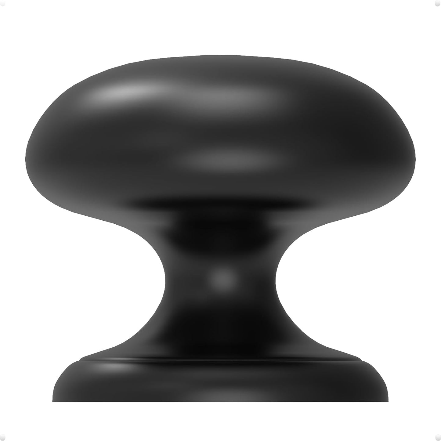 Trust4care 8-Pack Matte Black Large Knobs for Cabinets and Doors