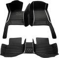 Black White Luxury Leather Car Floor Mats Customized to Model
