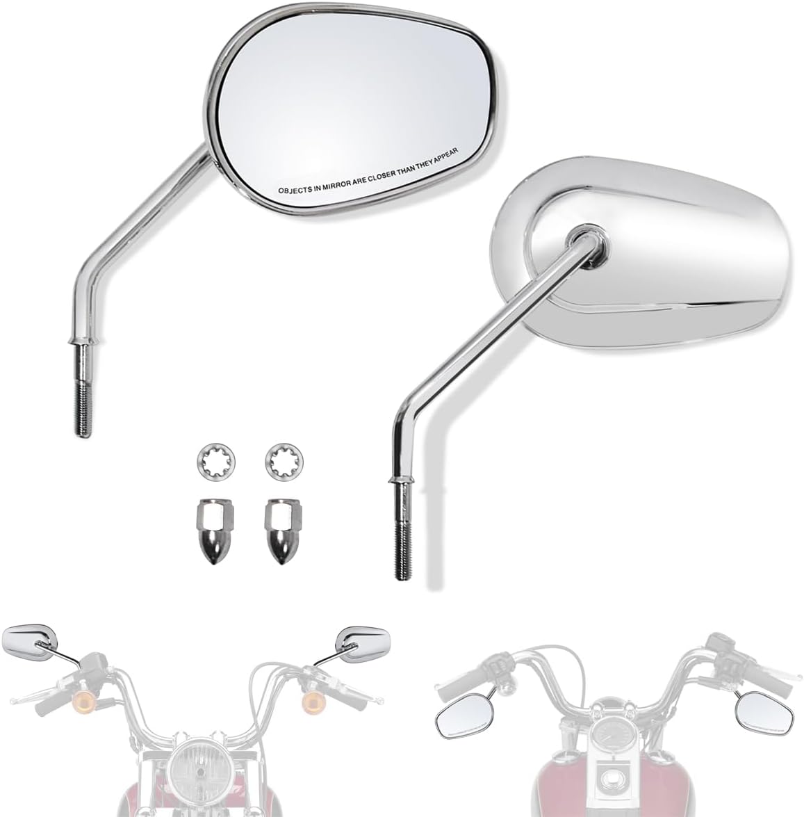 FOVPLUE Handlebar Mount Mirrors for Harley Models 1982-2025
