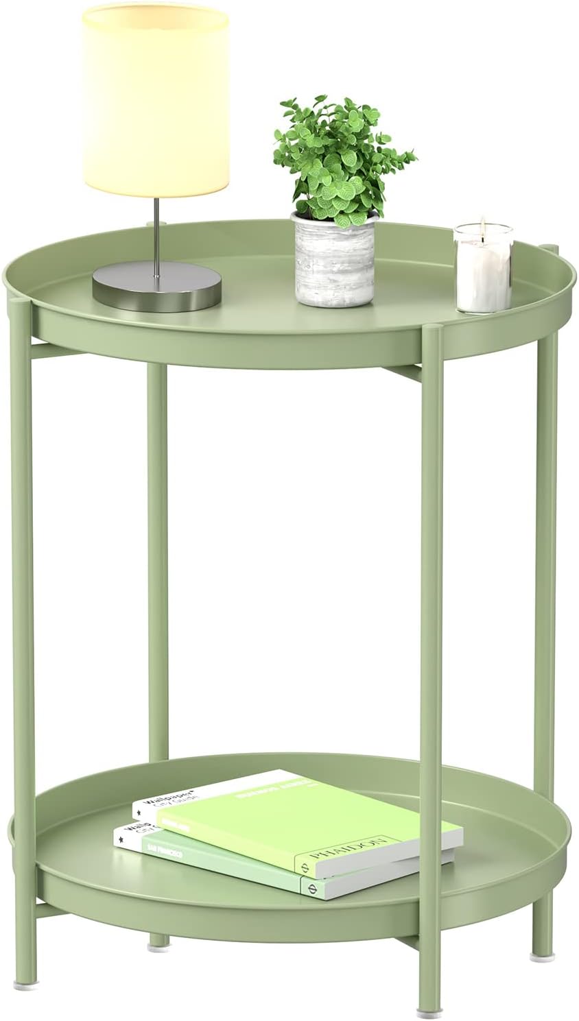 EKNITEY 2 Tier End Table - Versatile Waterproof Side Table