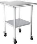 HARDURA Stainless Steel Prep Table 24 x 30 in - Mobile Workstation