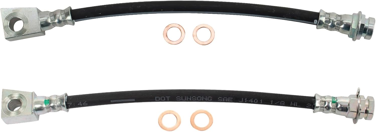 TRQ Rear Brake Hose Set for 2003-2005 Jeep Liberty Vehicles