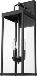 Outdoor Wall Sconce Light 20 in Tall - Transitional Black Porch