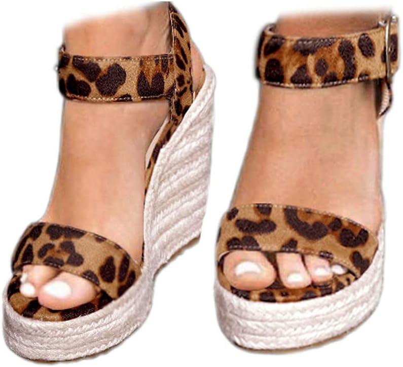 Women's Platform Sandals with Wedge Ankle Strap for Comfort