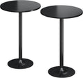 Flamaker Round Bistro Pub Table Modern Metal Base - Comfortable Height