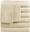 Full Size Flat Sheets Pack of 6 - Beige Microfiber Bedding