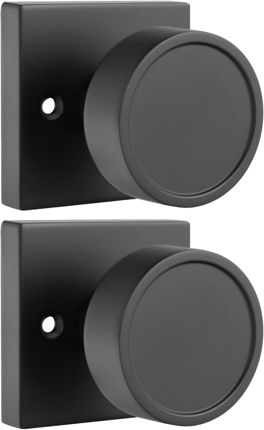 Haidms Matte Black Dummy Door Knobs for Closet Doors - 2 Pack