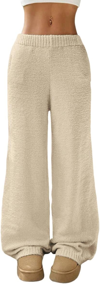 ZAFUL Women's Fuzzy Plush Pajama Pants for Cozy Comfort