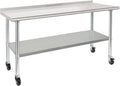 HARDURA Stainless Steel Prep Table 24 x 72 in - Heavy Duty Workstation
