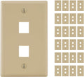 ICC 2-Port Keystone Wall Plate 25 Pack - Durable Ivory Single Gang