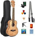 Kmise 26 in Tenor Classical Ukulele Kit Tiger Flame - Complete Starter