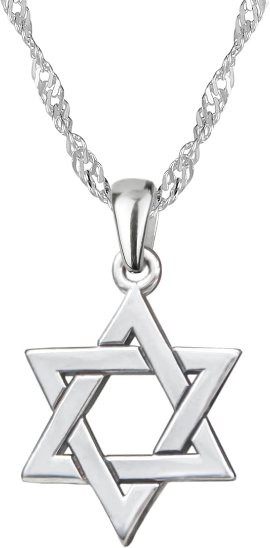 925 Sterling Silver Jewish Star of David Necklace for Men Women