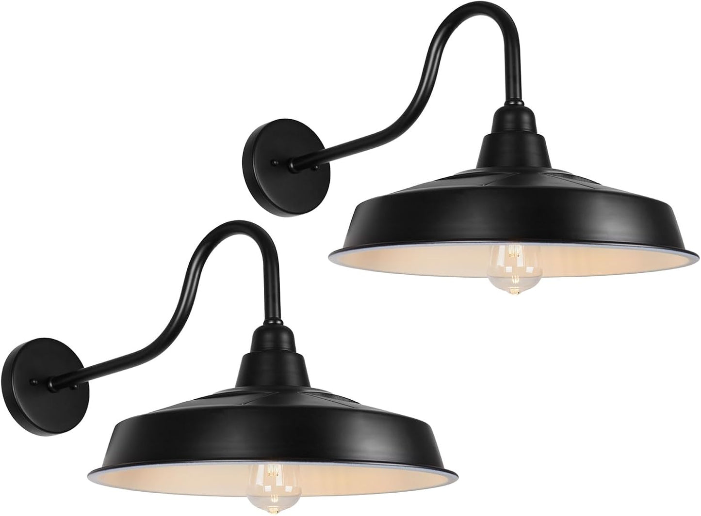 Solar Barn Lights Outdoor, 16 Inch Gooseneck Wall Light Fixture