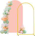 Metal Arch Backdrop Stand with Dusty Rose Spandex Cover - Easy Install
