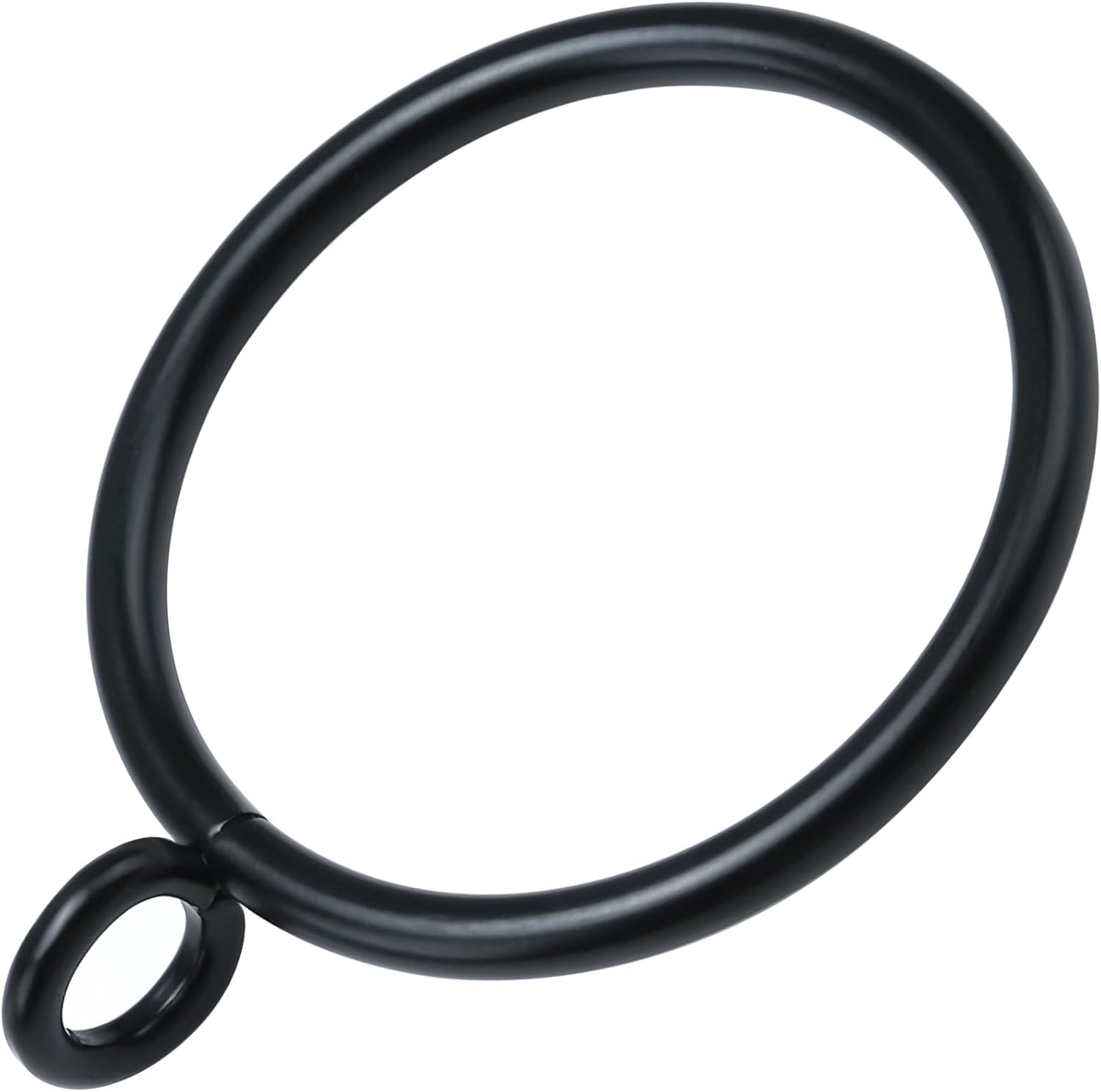 Premium Black Metal Curtain Rings - Set of 44