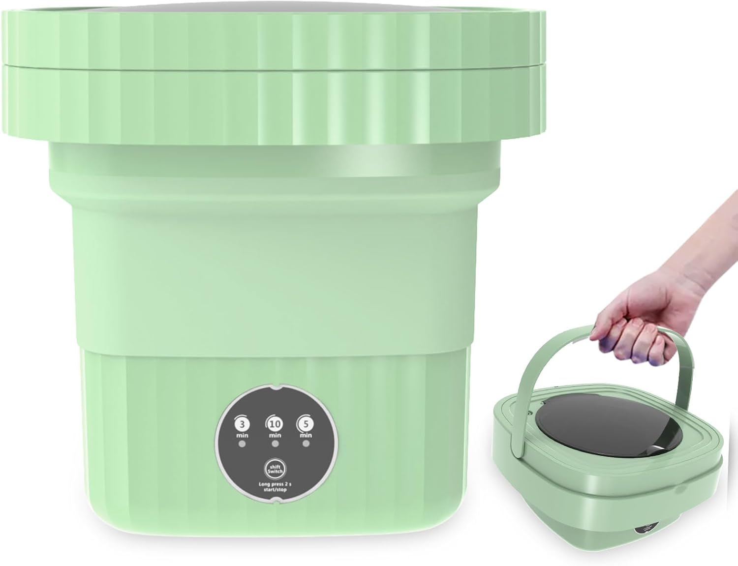 Compact Foldable Travel Washer - 9L Spin Dryer