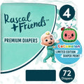 Rascal + Friends Co~Co~melon Diapers Size 4, 72 Count - Nightproof Fit