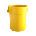 55 Gallon Yellow Round Commercial Trash Can - Durable, Easy to Move