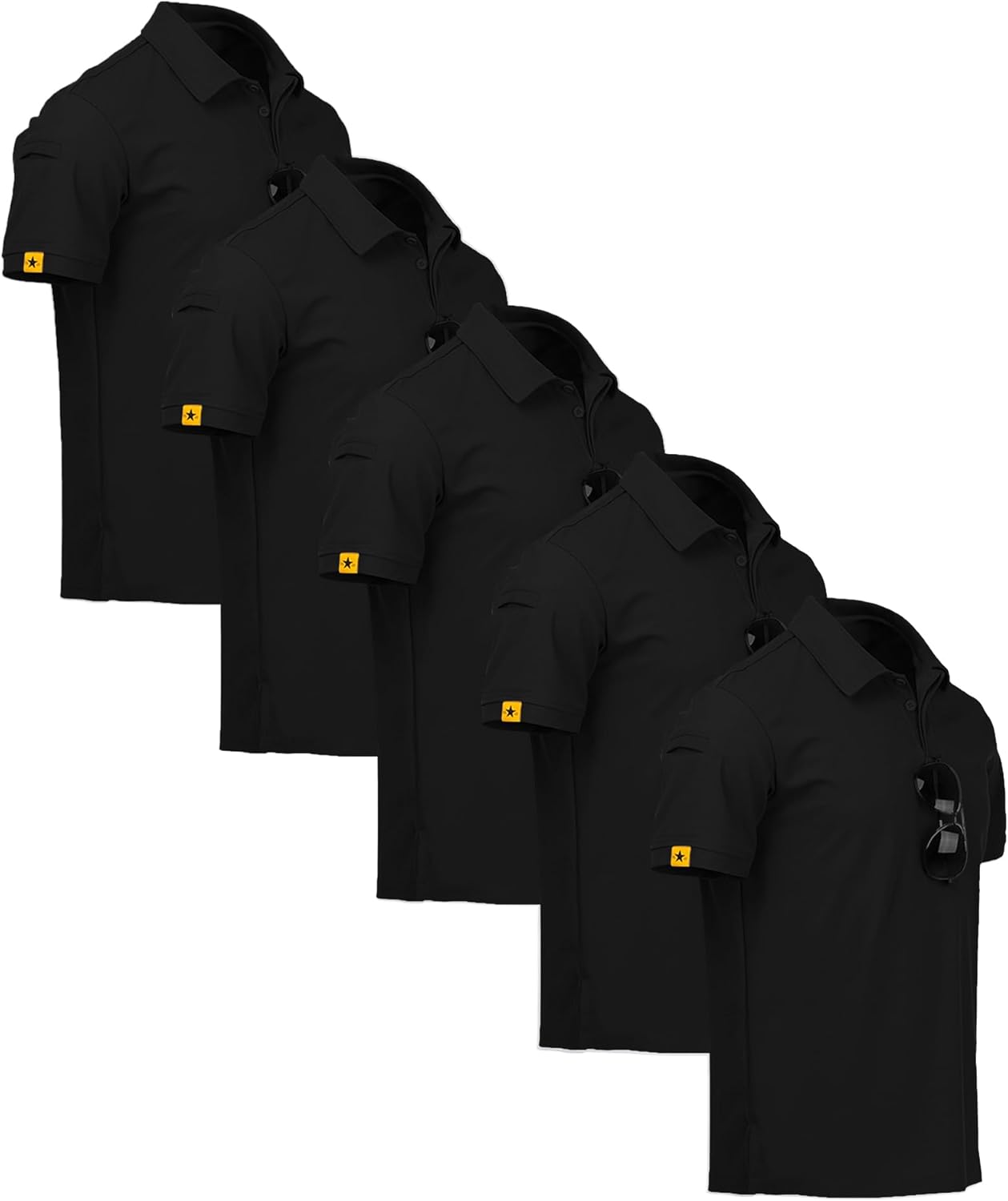 ZITY 5 Pack Mens Polo Shirt Short Sleeve for Sports and Golf