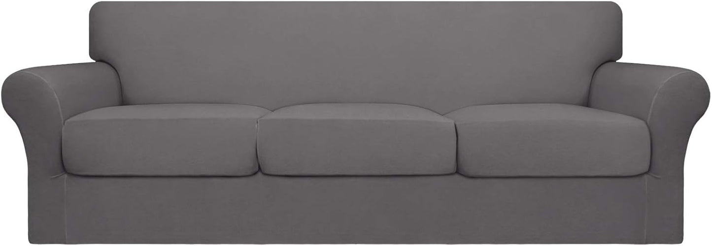 Oversized Stretch Soft Couch Cover for Dogs - Light Gray Protector