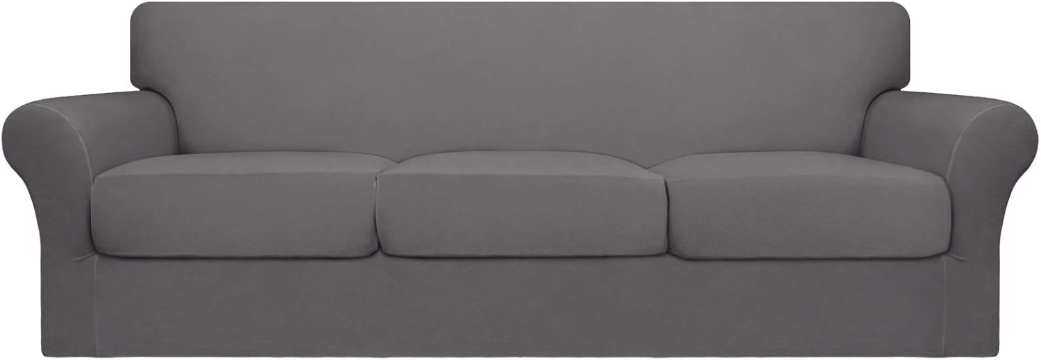 Oversized Stretch Soft Couch Cover for Dogs - Light Gray Protector