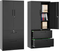 Metal Steel Cabinets with Lockable Drawers and Doors - Secure Lateral