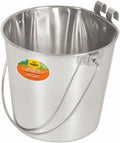 13 Quart Stainless Steel Bucket with Dual Hook - Flat Sided Pail