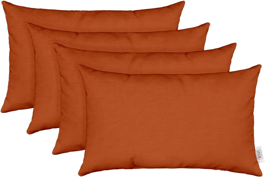Sunbrella Lumbar Throw Pillows Set of 4 for Outdoor Comfort