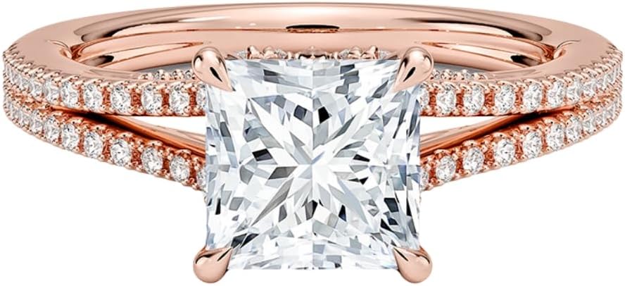 1-3 CT Moissanite Engagement Ring in Solid Gold & Silver Options