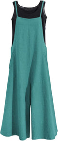 Women Casual Loose Long Bib Pants Wide Leg Jumpsuit - Flattering