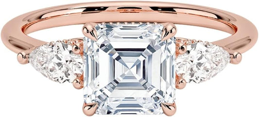 Stunning Moissanite Engagement Ring in 10k 14k 18k Gold