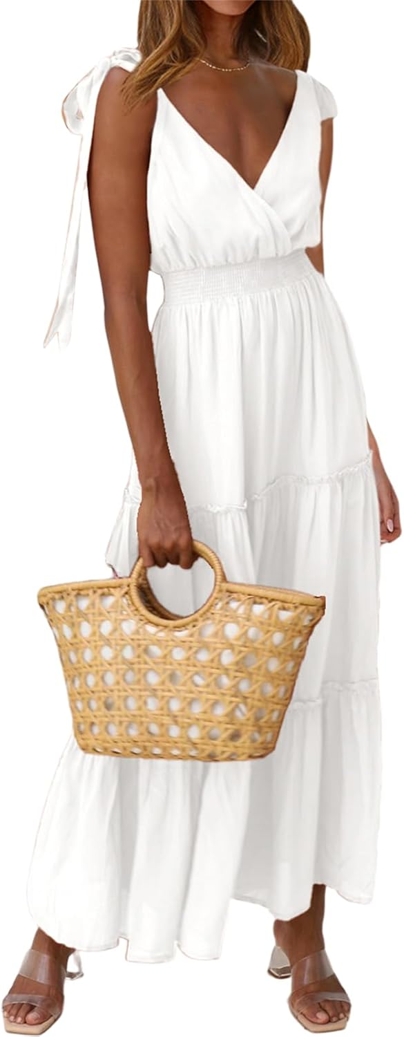 PRETTYGARDEN Women's Sleeveless Tiered Maxi Dress for Summer