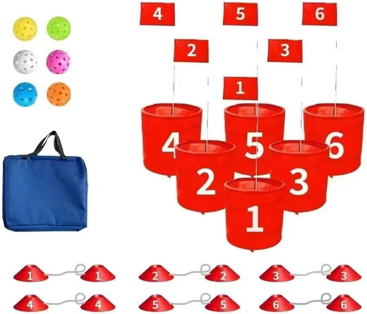 Golf Bucket Yard Game - Portable 6 Hole Course for Fun on the Go!