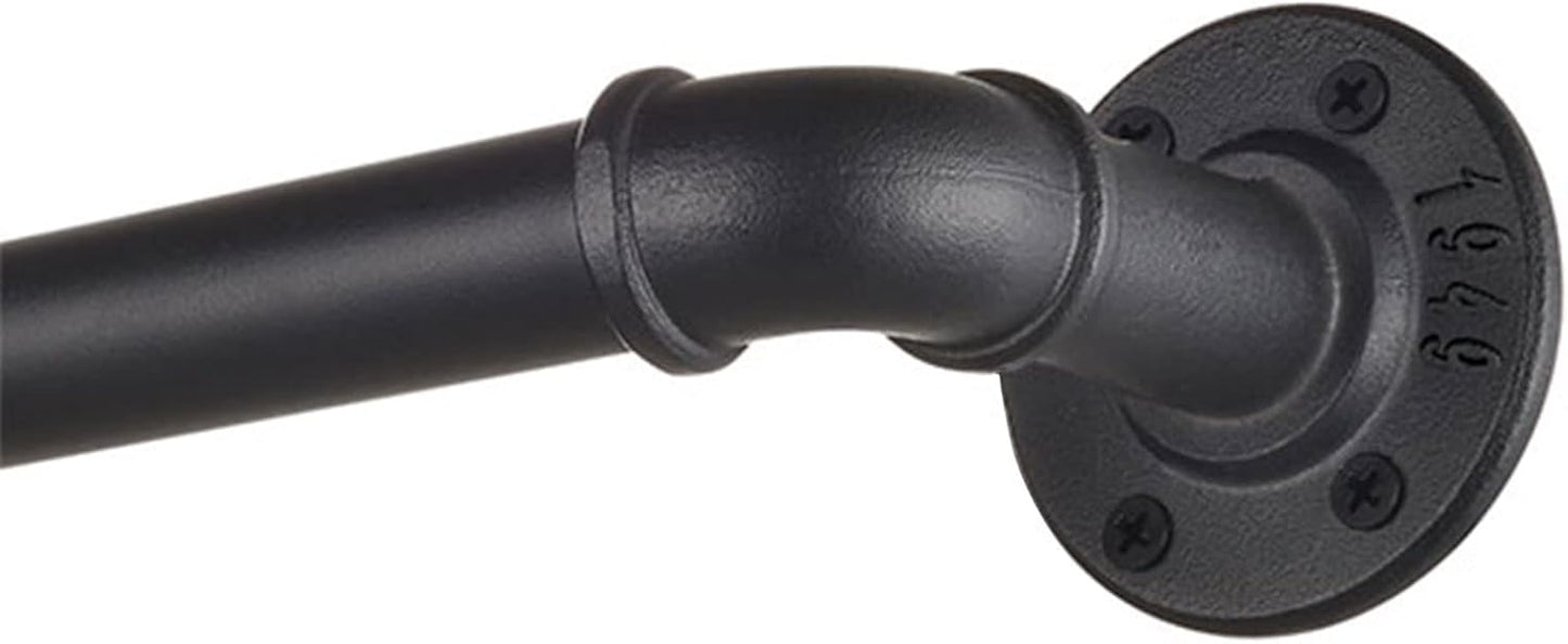 Blackout Curtain Rods, 1 Inch Industrial Wrap, 72-144 Inch, Black
