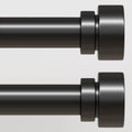 Modern Black Curtain Rods 2 Pack 16 to 144 in Adjustable - Heavy Duty