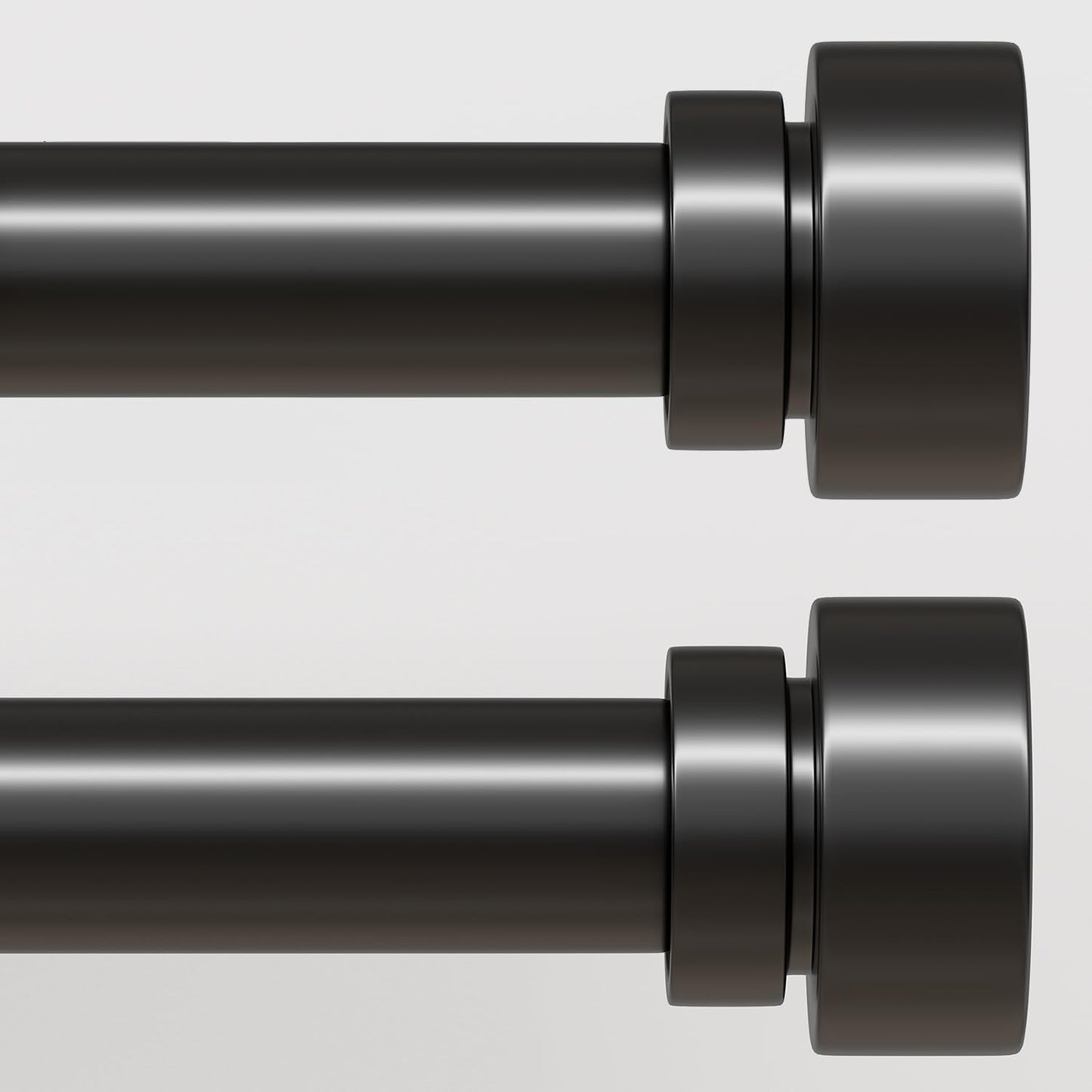Adjustable Heavy Duty Black Curtain Rods Set for Windows 72 to 144 in
