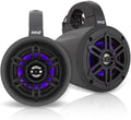 300W Pyle Marine Wakeboard Speakers - Powerful Subwoofer Set with LED Lights