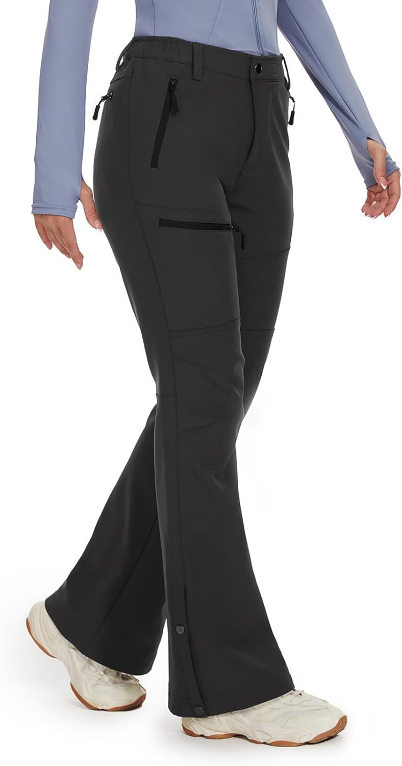 Cycorld Women's Snow Ski Pants: Fleece Lined & Waterproof