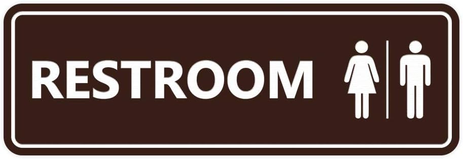 Durable All Gender Restroom Sign Large 10 Pack for Any Space