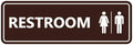 All Gender Restroom Sign Medium 5 Pack - Durable Dark Brown