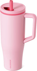 KISSKIND 40 oz Leakproof Tumbler with Handle and Straw - Pink