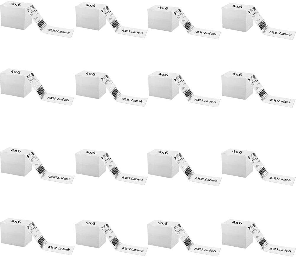 OausTect 4x6 Shipping Label Fanfold Labels for Rollo Printer
