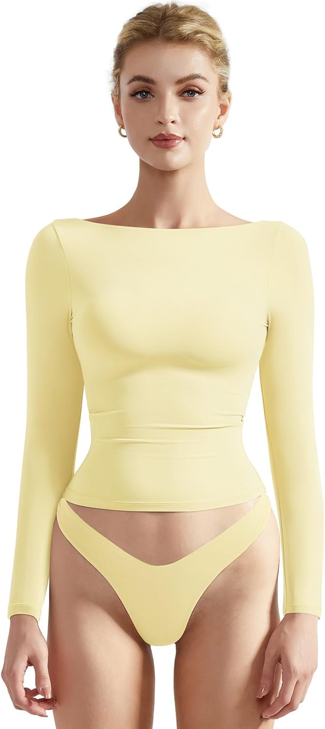 SUUKSESS Women Crew Neck Long Sleeve Crop Top for Stylish Comfort