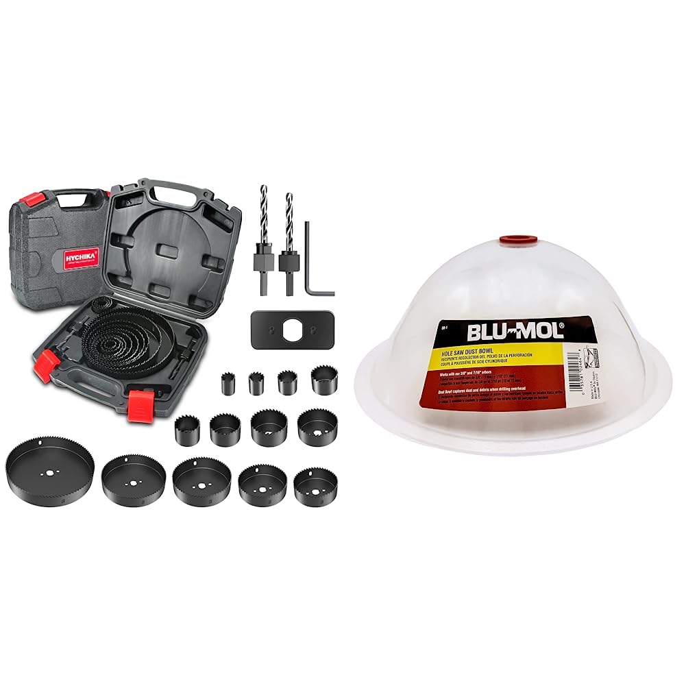 HYCHIKA 19 Pcs Hole Saw Set for Fast Cutting and Easy Use