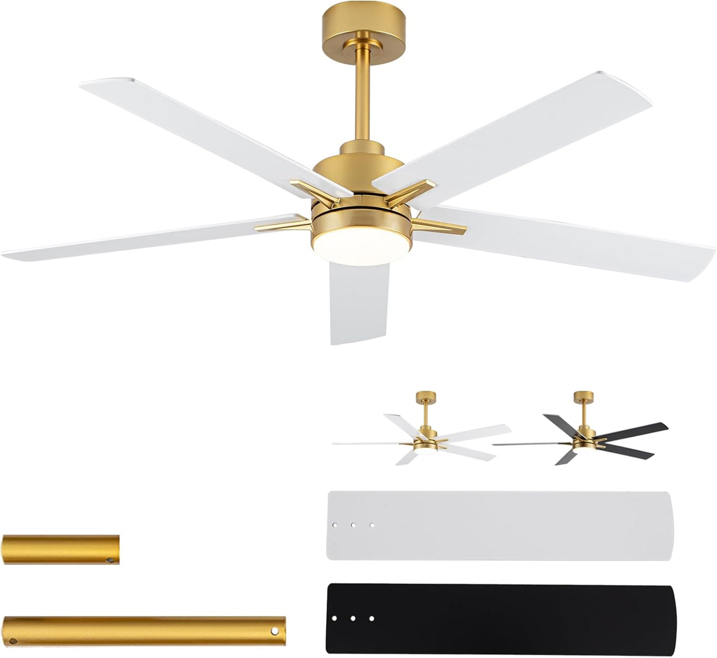 52 in Ceiling Fan with Lights and Remote for Modern Spaces