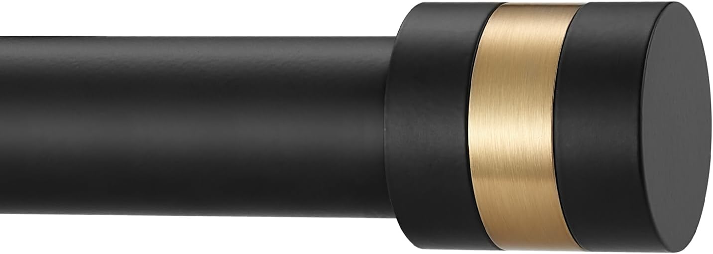Adjustable Matte Black Curtain Rod 72-144