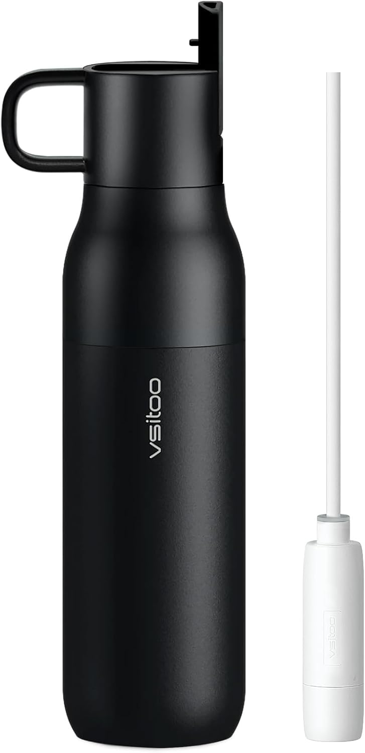Vsitoo 25 oz Water Purifier Bottle for Hiking and Cycling