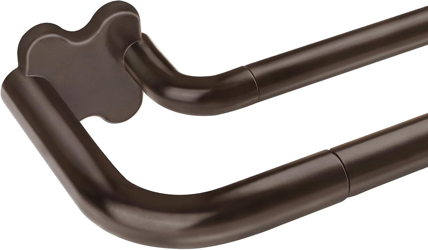 Bronze Double Curtain Rods for Windows 66 to 120 Inch Length